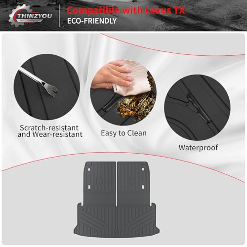 Trunk Mat Compatible with 2024 2025 2026 Lexus TX350 TX500h TX550h+ 6&7 Seats Cargo Mat Cargo Liner Trunk Liner Back Seat Protector All Weather TX Accessories (Trunk Mat with Backrest Mat) - style: For Lexus TX | 2024-2026