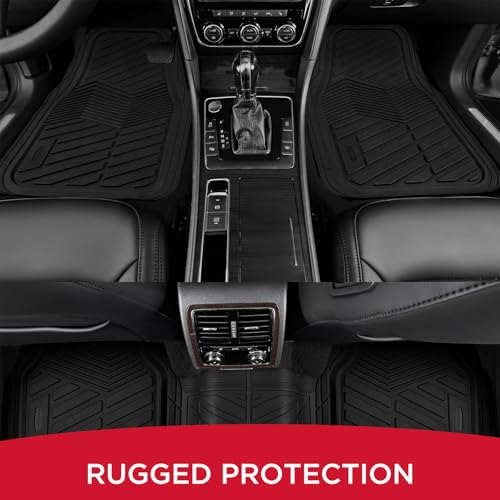 Rubbermaid Car Mats Full Set – All Weather Car Floor Mats Universal Trim-to-Fits Design,Heavy Duty Car Mats for Cars, SUVs, Trucks,and Vans - Gray - color: Black