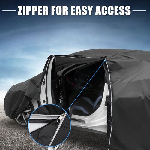 X AUTOHAUX Car Cover for Toyota Camry 2007-2022 Aluminum Film Outdoor Waterproof Sun Rain Snow Hail Protection with Driver Door Zipper - size: for Toyota Camry 2007-2022