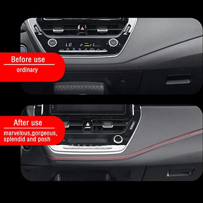 jeseny Pack-1 Car Interior Trim Strip, 2M/6.6Ft DIY Car Molding Leather Trim Line, Door Dashboard Seam Strips, Auto Body Universal Modified Strips (Red)