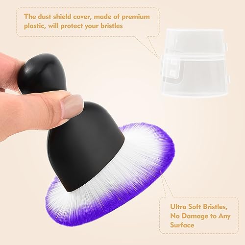 Car Interior Cleaning Brush Car Duster Interior with Ultra Soft Bristles Auto Detailing Brushes Dusting Car Accessories for Dashboard, AC Vents, Leather, Scratch-Free (2Pack_Purple) - size: 2Pack_Purple