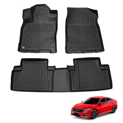 All Weather Floor Mats Compatible with 2017-2021 Honda Civic Si & 2016-2021 Civic, Full Cover Protection Floor Liners TPE Black(2017-2021 Civic Si&2016-2021 Civic) - color: 2017-2021 Civic Si&2016-2021 Civic