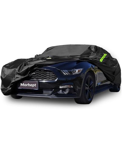Car Cover Custom Fit for Ford Mustang 2005-2026, Waterproof All Weather GT Cover Outdoor Dustproof Shelby Coupe Cover with Door Zipper Black - color: Black, size: Fit for Ford Mustang