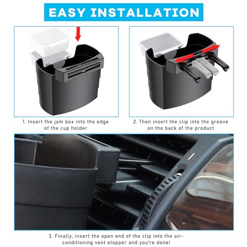 Car French Fry Holder, Multi-Purpose Vehicle French Fries Cup Holder with Sauce Holder, Auto Air Outlet Fast Food Drink Cup Holder Expander for Small Items, Car Accessories