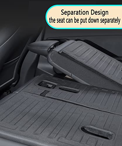Cargo Liners with Backrest Mats Compatible with 2025 2026 New Model Y Juniper， 3D All Weather Tech Waterproof Rear Cargo Trunk Tray Floor Mat ＆ Second Row Seat Back Cover Accessories - size: New Model Y Juniper cargo mat with backrest mat