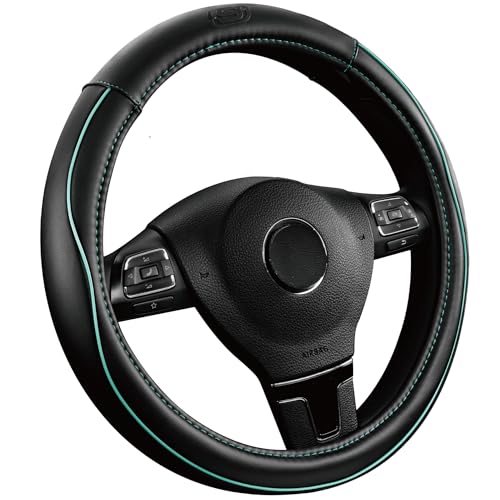 Skechers Memory Foam Steering Wheel Cover,Piping Microfiber Leather Steering Wheel Cover Sporty Universal Fit 14" 1/2-15" Car Wheel Protector for Men Women Fit Suvs,Vans,Sedans,Car,Trucks,Mint - color: Mint
