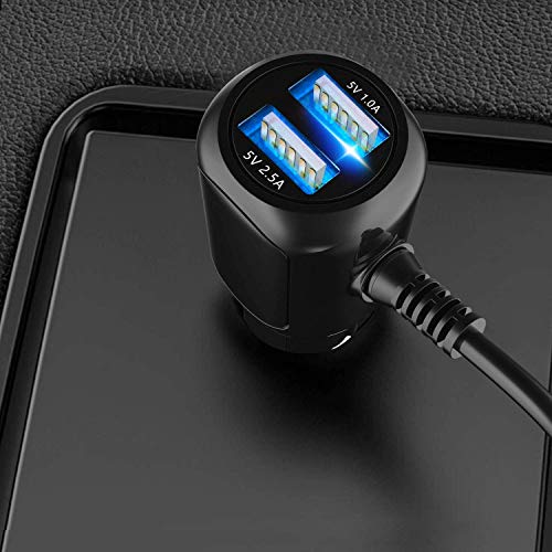 Car Charger for Garmin Nuvi, Garmin GPS Charger Cable,Mini USB Power Cord Cable Dual Port USB Vehicle Power Charging Cable Cord for Garmi Nuvi C255 Dashcam