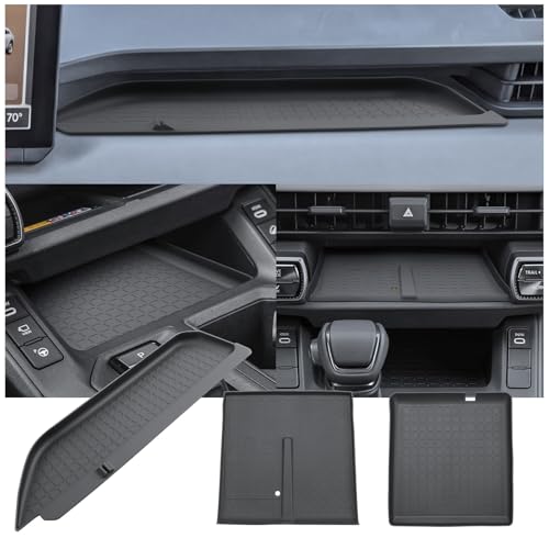 (3PCS)2026 R AV4 Center Console Organizer For 2026 Toyota R AV4 Wireless Charging Pad & Shifter Front Mats & Passenger Dash Tray 2026 R AV4 Accessories Anti-Slip Silicone Liner Mat Set 6th Gen R AV4 - color: Black17