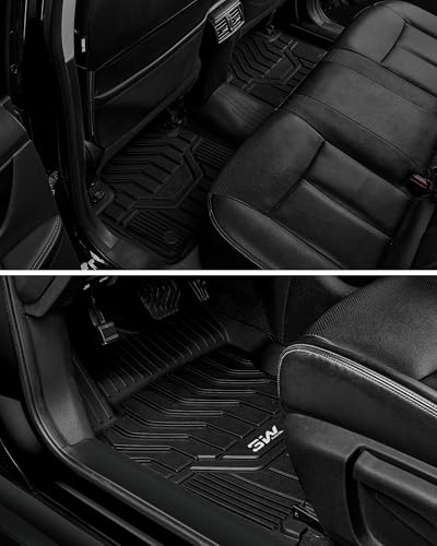 3W Floor Mats for 2021-2025 2026 Nissan Rogue Custom Fit TPE All Weather Rogue Floor Liner Full Set 1st & 2nd Row Car Mats - Black (NOT for Sport) - size: 1.Rogue|21-26|Floor Mats (New)