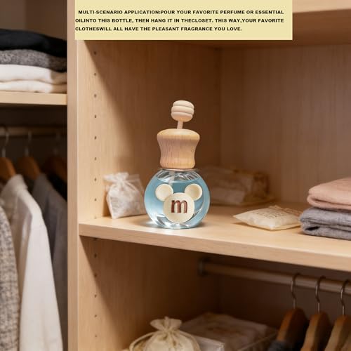 2 Pack Car Air Freshener Diffuser Bottle Refillable Empty Glass Perfume Bottle with Vent Clip, Drift Car Air Freshener Clip Essential Oil Diffuser for Car Oil Diffusers Interior Decor-A4 - size: Bear-A4 - 2PCS