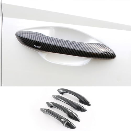 Auto Parts Fit for Hyundai Tucson 2026 2025 2024 2023 2022Exterior Door Handle Cover Trims with Smart Keyhol (Carbon Fiber Pattern) ABS 5PCS - color: Carbon Fiber Pattern