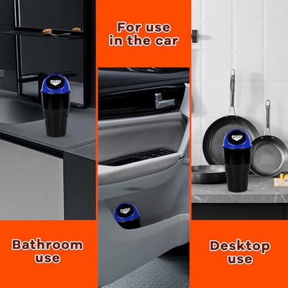 Cup Holder Trash Can for Car, Leakproof Vehicle Back Seat Garbage Can Mini Portable Trash Bin with Lid, Universal Smellproof Cup Holder Garbage Bin for Cars Trucks SUVs (Blue) - color: Blue