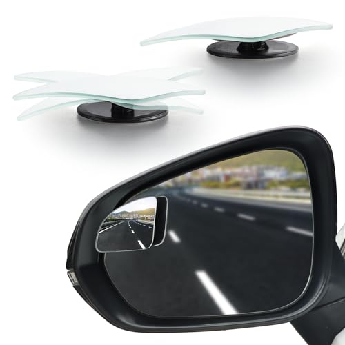 LivTee Blind Spot Car Mirror，Asymmetric Fan Shaped HD Glass Frameless Convex Rear View Mirror with wide angle Adjustable Stick for Cars SUV and Trucks, Pack of 2 - color: Claw-Shaped, size: Adhesive Mount
