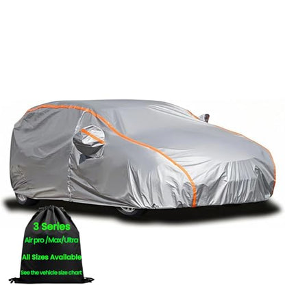 Waterproof All Weather Car Cover for Hatchback Car Snow Cover,Car Tarps Size As: Golf GTI,Vw Beetle Inner Cotton Hatchback Under 178" - color: Gray(Max), size: Size 12: Hatchback (Under 179")
