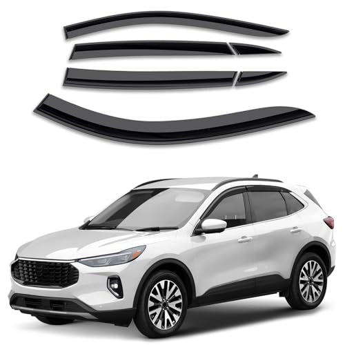 Window Deflectors Smoke Tinted Tape-On Side Window Vent Visor Deflectors Rain Guards Compatible with Escape 2020-2026 - 6pcs. GW0242 - color: For Escape 20-26