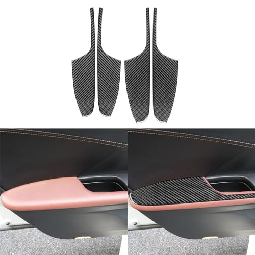 NVCNX Real Premium Carbon Fiber Compatible with Honda 9th Gen Accord 2013 2014 2015 2016 2017 Accessories Car Door Armrest Panel Cover Interior Trim Black - for Sedan - color: Door Armrest Panel - for Sedan