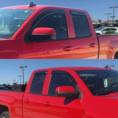 Window Visors Rain Guards Side Wind Deflectors for Chevy Silverado/GMC Sierra 1500 2500HD 3500HD Double/Extended Cab 2014-2018, Vent Guard Shade Sun 94528 - size: For Silverado 14-18 Extended Cab