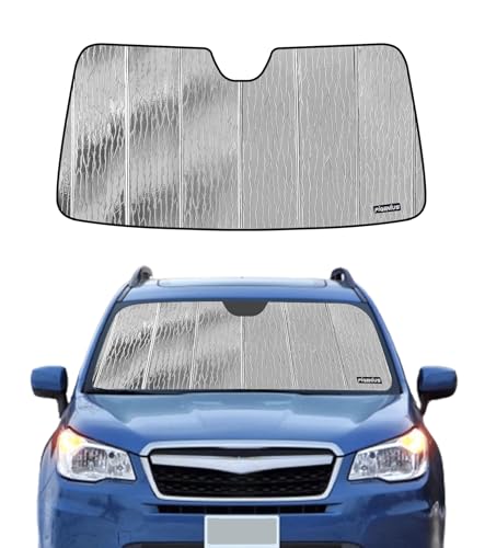 Pigenius Windshield Sun Shade for Subaru Forester 2014-2018,with Eyesight Driver Assist,Front Window Sunshade Shield,2-in-1 Reflective Sun Shade,Silver for Summer, Black for Winter - color: silver, size: for forester 2014-2018 with eyesight