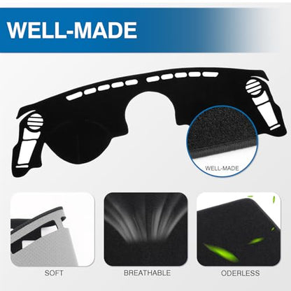 KUST Black Dash Cover Compatible with 2010-2013 Kia Soul Polyester Dashboard Cover Left Hand Drving Dash Carpet Non-Slip Dash Protector Interior Accessories for Soul Custom Fit Dash Mat No Glare - size: Soul 10-13(black)