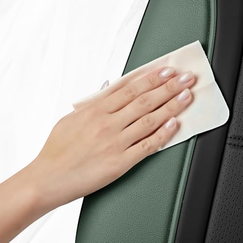 Road Comforts Leather Seat Covers, Breathable Car Seat Covers Front Seat for Men,Airbag Compatible, Automotive Seat Covers Set Universal Fit Most Cars,Vans,Truck,SUV - color: Green Front