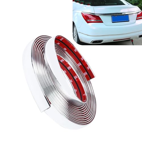 49Ft Chrome Car Side Moldings, Scratch-Proof Molding Trim for Car Exterior and Interior, Self-Adhesive Window Trim Molding, Body Side Decorative Strip for Cars Trucks and All (Silver) - color: Silver