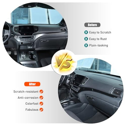 Dashboard Panel Cover Trim for Honda Pilot 2016-2022/ Passport 2019-2025/ Ridgeline 2016-2020 Accessories, Center Console Panel Strip Trim, Center Console Upper Center Pillar Trim, ABS (Glossy Black) - color: Glossy Black