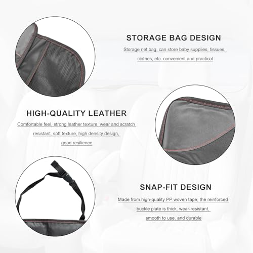 Car Seat Protection Pad, Waterproof 600D Fabric Auto Seat Cover with Thick Padding & Storage Pockets, Anti-Slip Large Protective Cover Mat for Most Vehicle Front Seats (Black & Red) - color: Black & Red