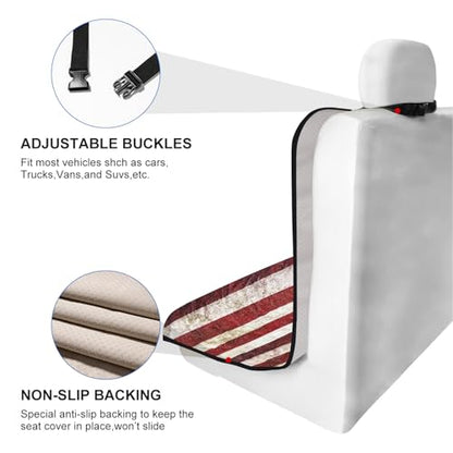 Back Seat Cover for Car Trucks Van SUV, Waterproof Rear Bench Towel Seat Covers for Dogs and Kids, Non-Slip Automotive Backseat Protector, Machine Washable (Bench Flag) - color: Bench Flag