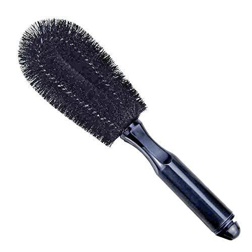 Set of 3 Wheel Cleaning Brushes kit, Tire Rim Brush for Car, Motorcycle or Bicycle Tire Washing Tool (Black)