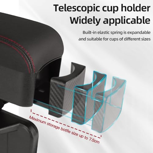 JEYODA Car Armrest Box with Cup Holder Car Central Liftable Armres Storage Organizer Box Arm Rest，Car Seat Gap Filler Organizer (Brwon) - color: Brwon