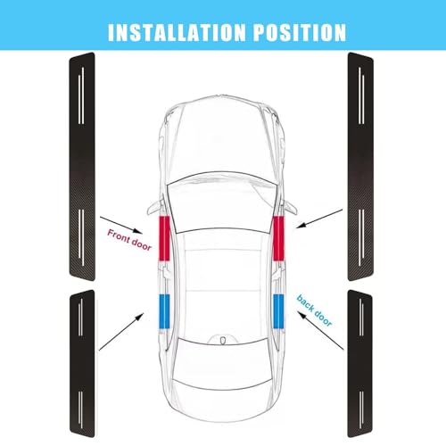 Car Door Sill Protector,Sill Protector Compatible with Toyota Highlander 4Pcs Door Entry Guard Scuff Sill Protector Plate- Carbon Fiber Anti-Scratch Sticker