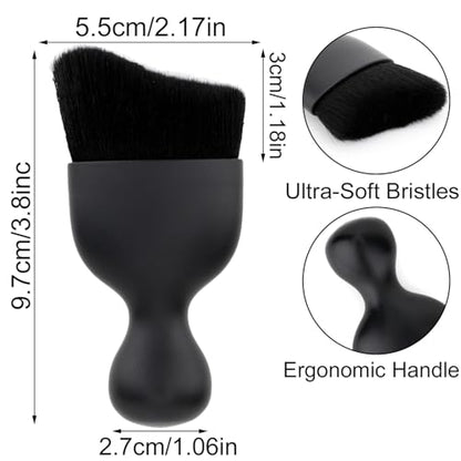 Car Detailing Brush, Soft Bristle Cleaning Brush, Scratch-Free Auto Duster Tool for Dashboard, Air Vents, Leather & Interior Cleaning (Black) - color: Black