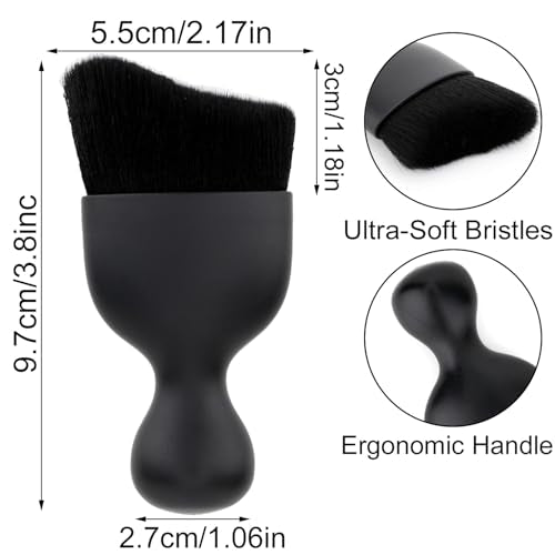 Car Detailing Brush, Soft Bristle Cleaning Brush, Scratch-Free Auto Duster Tool for Dashboard, Air Vents, Leather & Interior Cleaning (Black with Cap) - color: Black with Cap