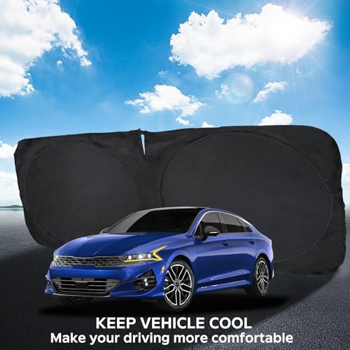 INSAUTO for K5 Windshield Sun Shade Window Sunshade for Kia K5 2021 2022 2023 2024 2025 2026 Windshield Cover Foldable Car Front Sun Visor Shield Blocks UV Rays Sun Protector Accessories - size: for Kia K5 2021-2026