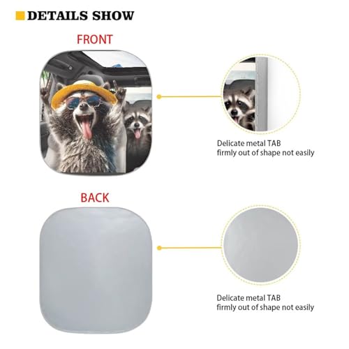AFPANQZ 3D RaccoonUV Protection Foldable Windshield Washable Sun Shades Universal Fit for Car Auto Sedan Truck SUVs Travel Outdoor Packing 28.5"x25.5" - color: 3D Raccoon