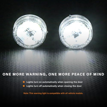 4 PCS Wireless Car Door LED Warning Lights, 5 LED Roadside Strobe Lamp for Anti Rear End Collision, Universal Flashing Safety Signal Light for Sedans SUVs Trucks Vans (White) - color: White