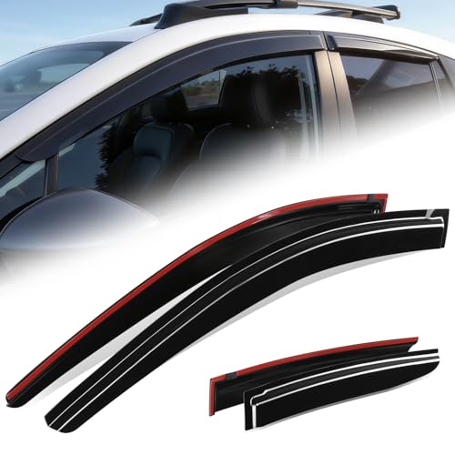Auto Dynasty Window Visors Compatible with 2024-2026 Subaru Crosstrek Impreza, 4Pcs Front Left Right Tape-On Window Deflectors Rain Guards Sun Wind Air Side Vent Shade, Glossy Black