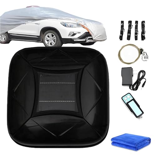 Car Cover Waterproof All Weather Windproof Snowproof Protection Outdoor Indoor Full Car Cover, Automatic with Remote Control with Solar Charging (Black,YS) - color: Black, size: YS