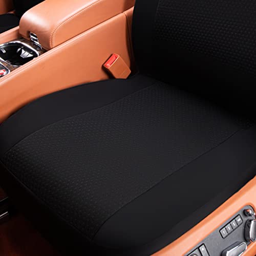 Flying Banner Car Seat Covers Front Seats Rear Bench Polyester car seat Protectors Easy installations Rear Bench Split Classic Man Lady Truck - color: Front Pair neoprene Solid Black