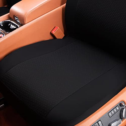 Flying Banner Car Seat Covers Front Seats Rear Bench Polyester car seat Protectors Easy installations Rear Bench Split Classic Man Lady Truck - color: Front Pair neoprene Solid Black