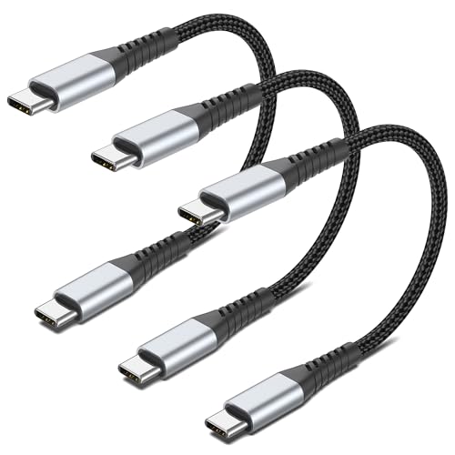 6 inch USB C to USB C Cable, 0.5ft 3-Pack Short USB Type C Charger Cable PD Fast Charging Braided Type C to Type C Cord 60W for Samsung Galaxy S234 S23, Moto G8, Google Pixel, iPhone 15 16 Pro Max - size: 0.5 Feet, style: USB C to USB C