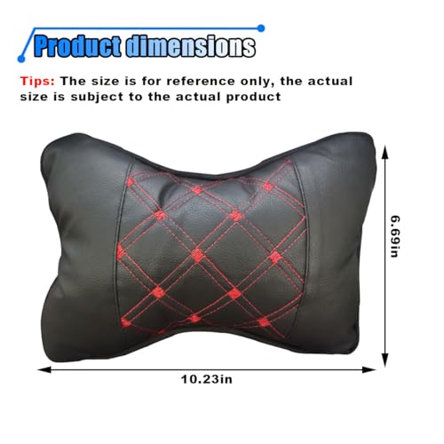 BDZMC 1PCS Car Neck Pillow, Breathable Car Head Neck Rest Cushion, Soft Pillow for Relieving Stiffness, Comfort Car Seat Neck Support Pillow (Black/Red) - color: Black/Red