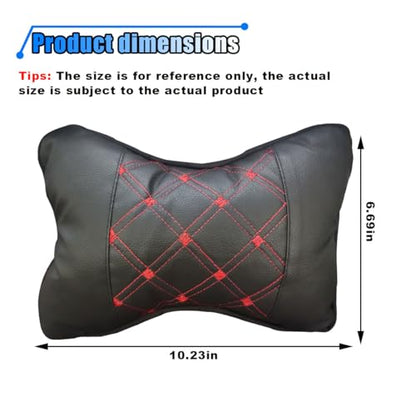 BDZMC 1PCS Car Neck Pillow, Breathable Car Head Neck Rest Cushion, Soft Pillow for Relieving Stiffness, Comfort Car Seat Neck Support Pillow (Black/Red) - color: Black/Red