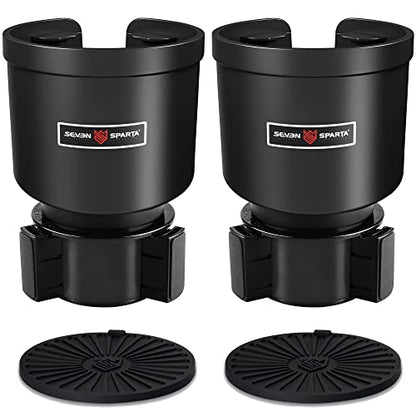 Upgraded Car Cup Holder Expander Adapter with Offset Adjustable Base, Compatible with Yeti 14/24/36/46oz Ramblers, Hydro Flasks 32/40oz, Other Large Bottles Mugs in 3.5"-4.0", 2 Pack - color: Black, size: Large*2