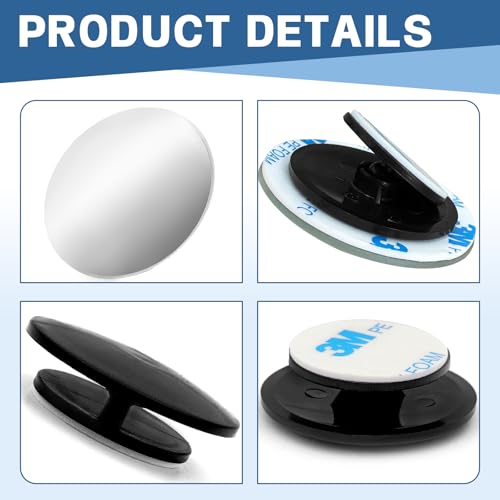 2 Pack HD Glass Blind Spot Mirror 360° Adjustable Frameless Convex Rear View Mirrors Exterior Accessories with Wide Angle for Car SUV and Trucks Easy Install (Circle) - style: Circle