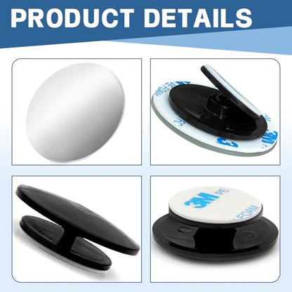 2 Pack HD Glass Blind Spot Mirror 360° Adjustable Frameless Convex Rear View Mirrors Exterior Accessories with Wide Angle for Car SUV and Trucks Easy Install (Circle) - style: Circle