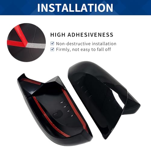 Side Mirror Cover Compatible with Toyota (Camry 2018-2025, Ox Horn Style-Gloss Black) - size: Ox Horn Style-gloss Black