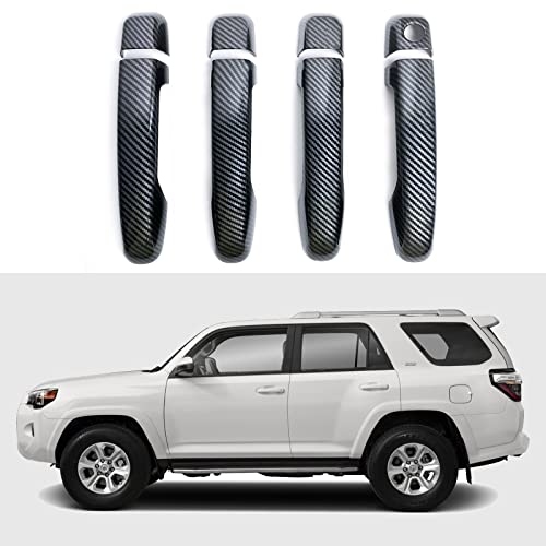 Door Handle Cover Trim Compatible with Toyota 4Runner 4WD N280 Prado J150 2010-2022 2018 2019 2020 2021 Car Styling Accessories Exterior Door Handle without Smart Key Holes Carbon Fiber style 8PCS ABS - color: Carbon Fiber, size: No Smart Key Holes