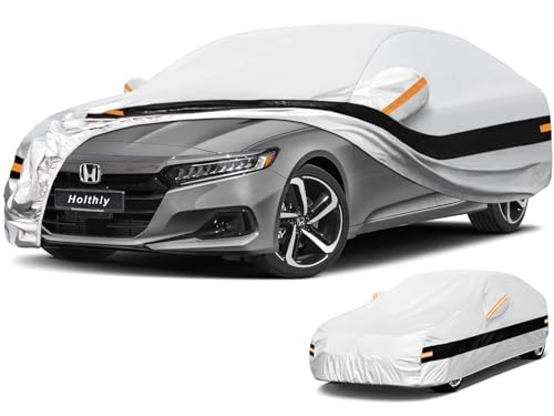 10 Layer Car Cover Waterproof All Weather for Sedan,100% Waterproof Outdoor Car Covers for Automobiles Rain Sun Protection. Custom Fit for Midsized Car Toyota Camry,Honda Accord, etc - color: Silver, size: A4-see Vehicle Size Chart