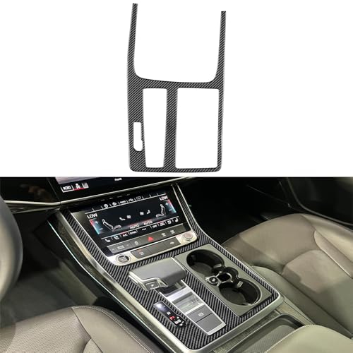 NVCNX Real Premium Carbon Fiber Accessories for Audi Q8 2019-2026 / Q7 SQ7 SQ8 RS Q8 2020-2026 2021 2022 2023 2024 2025 Car Center Console Gear Shift Panel Cover Interior Trim Sticker Decal 1PC - color: Center Console Gear Shift Panel Trim